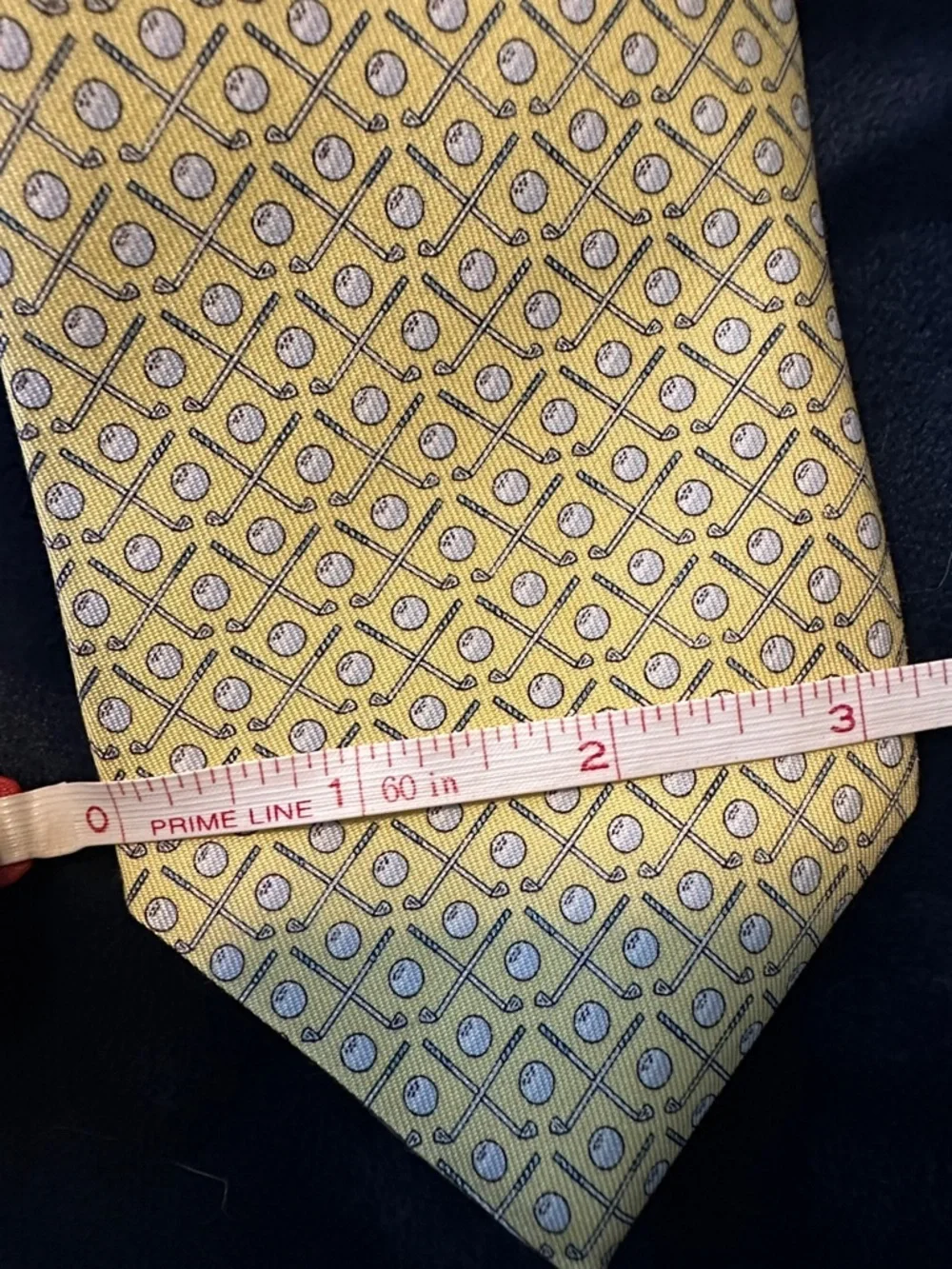 Vineyard Vines Yellow Golf Club Balls 100% Silk Tie Necktie